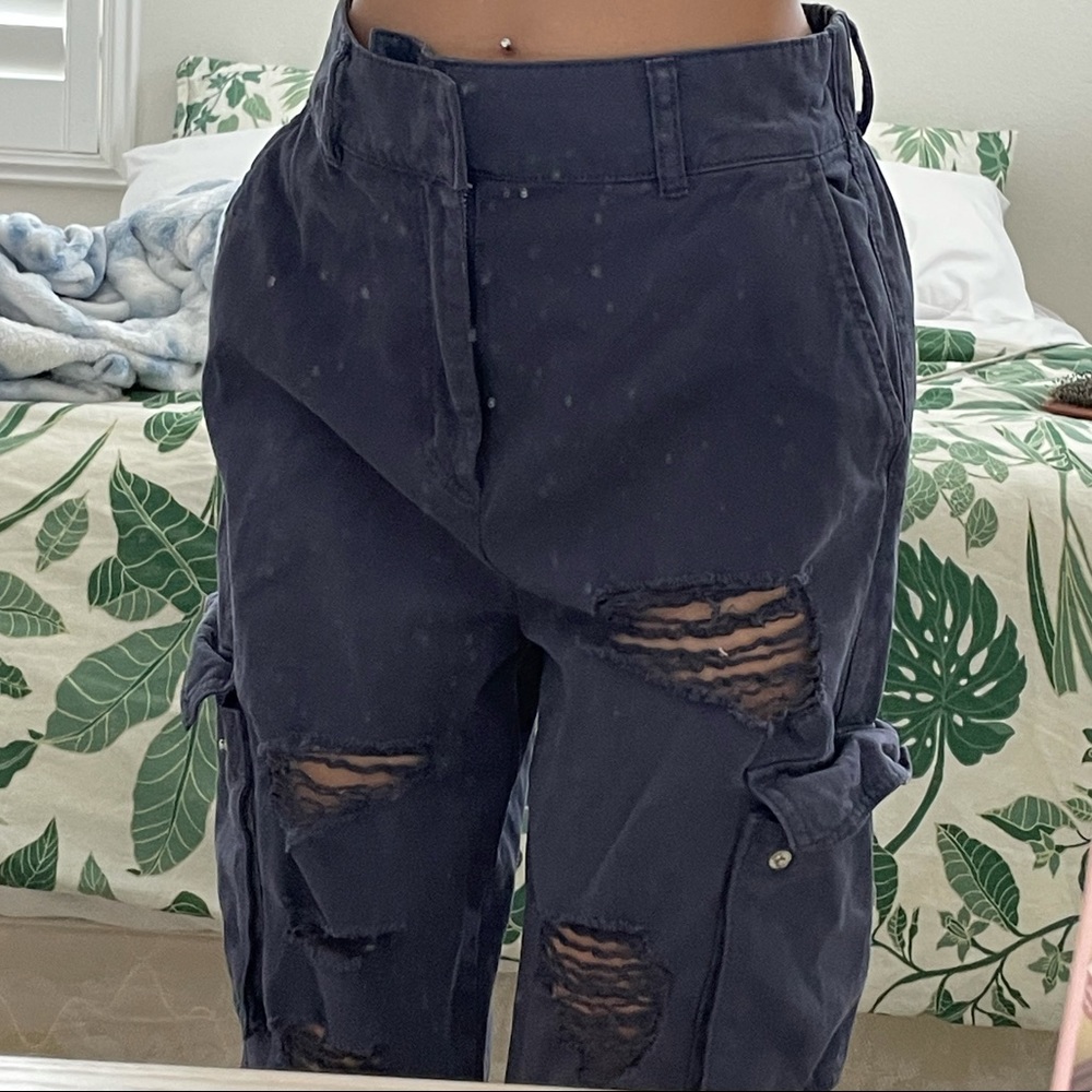 xs ripped navy pants